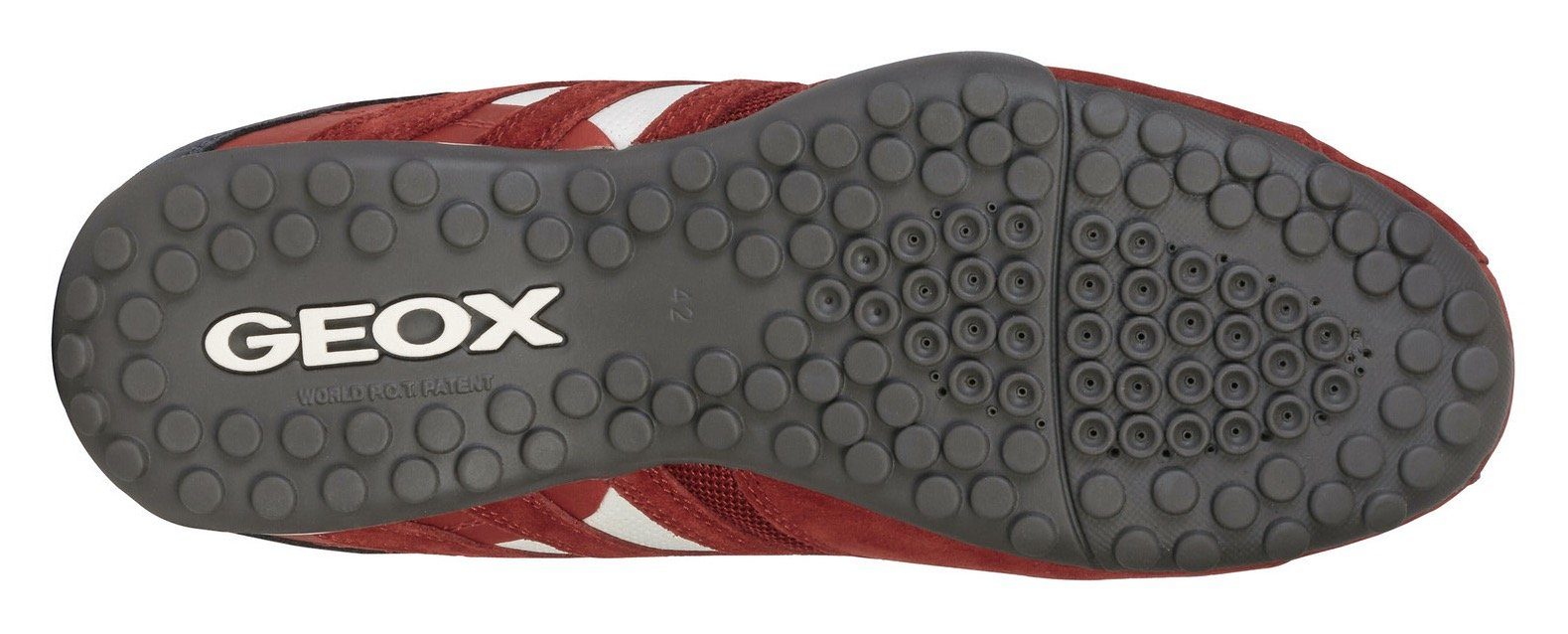im Geox Snake Materialmix Sneaker mit Spezial rot-grau Membrane Geox