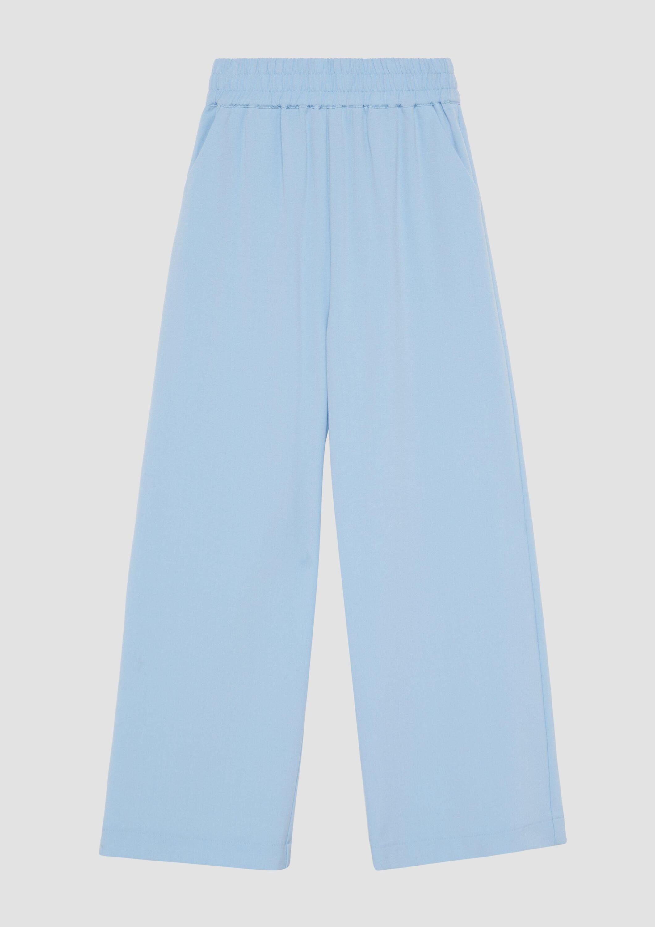 s.Oliver Chinos Hose Wide-Leg-Hose aus Twill mit Elastikbund und Eingrifftaschen