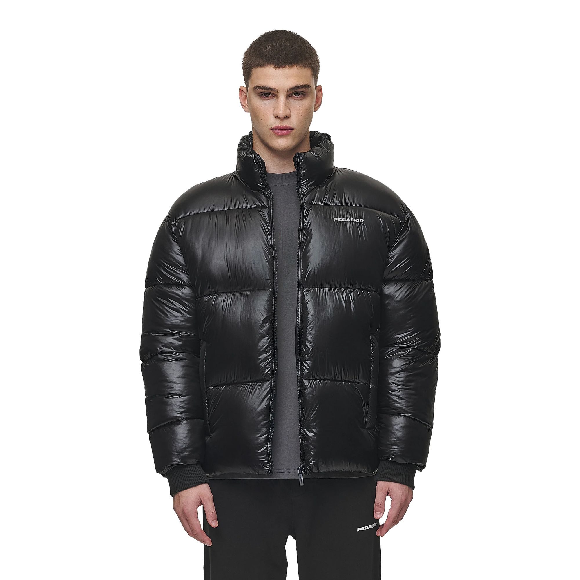 Winterjacke Solin Light Glossy Puffer Jacket, schwarz