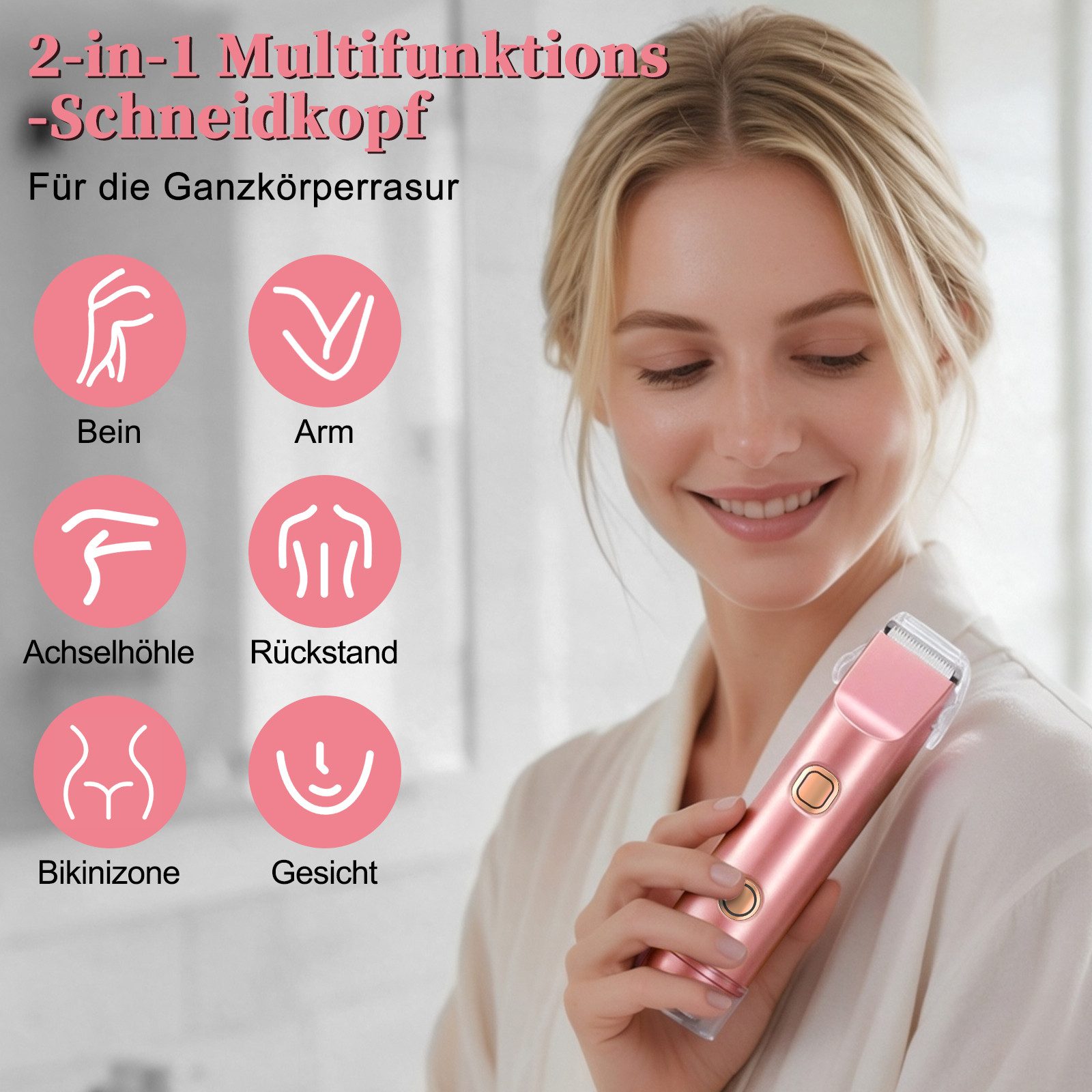 inschimmer Epilierer Rasierer Damen 2-in-1 Elektrischer Bikini Trimmer IPX7 Wasserdicht – Bild 3 von 5