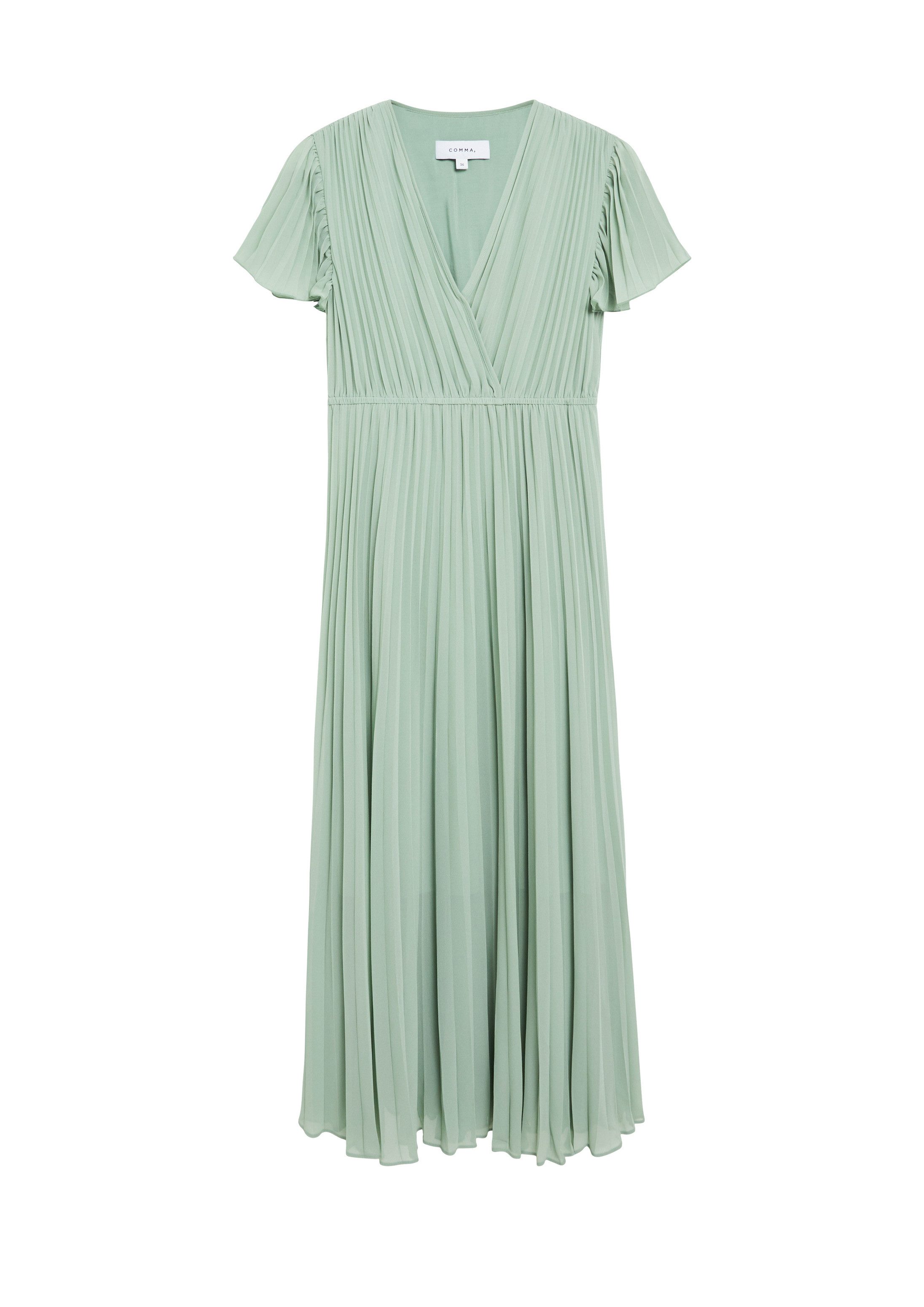 comma Maxikleid Kleid Plissiertes Kleid in Midilänge