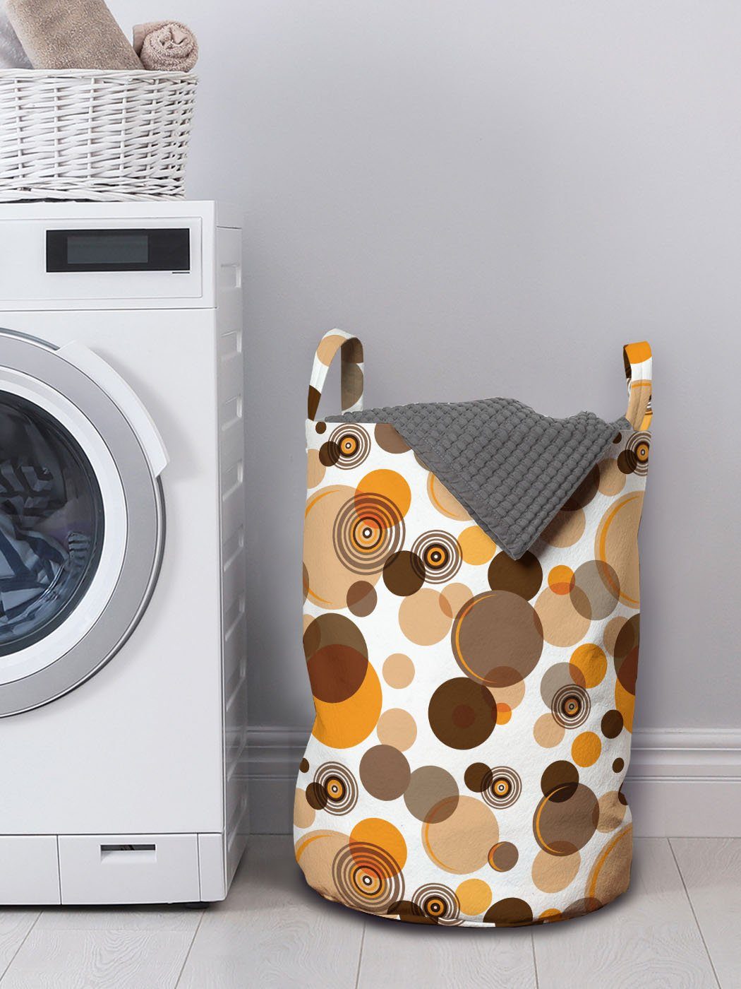 für Chaotische Griffen Erdfarben Wäschesäckchen Waschsalons, mit Kordelzugverschluss Wäschekorb Ringe Abakuhaus Spots