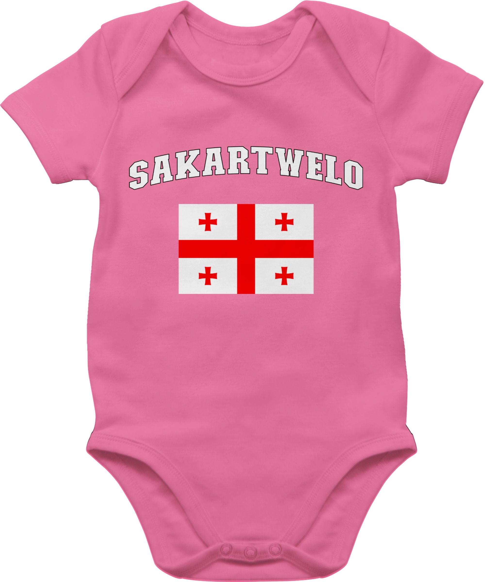 Shirtbody Sakartwelo Schriftzug mit Flagge, Sakartvelo, Georgia, Georgien, G