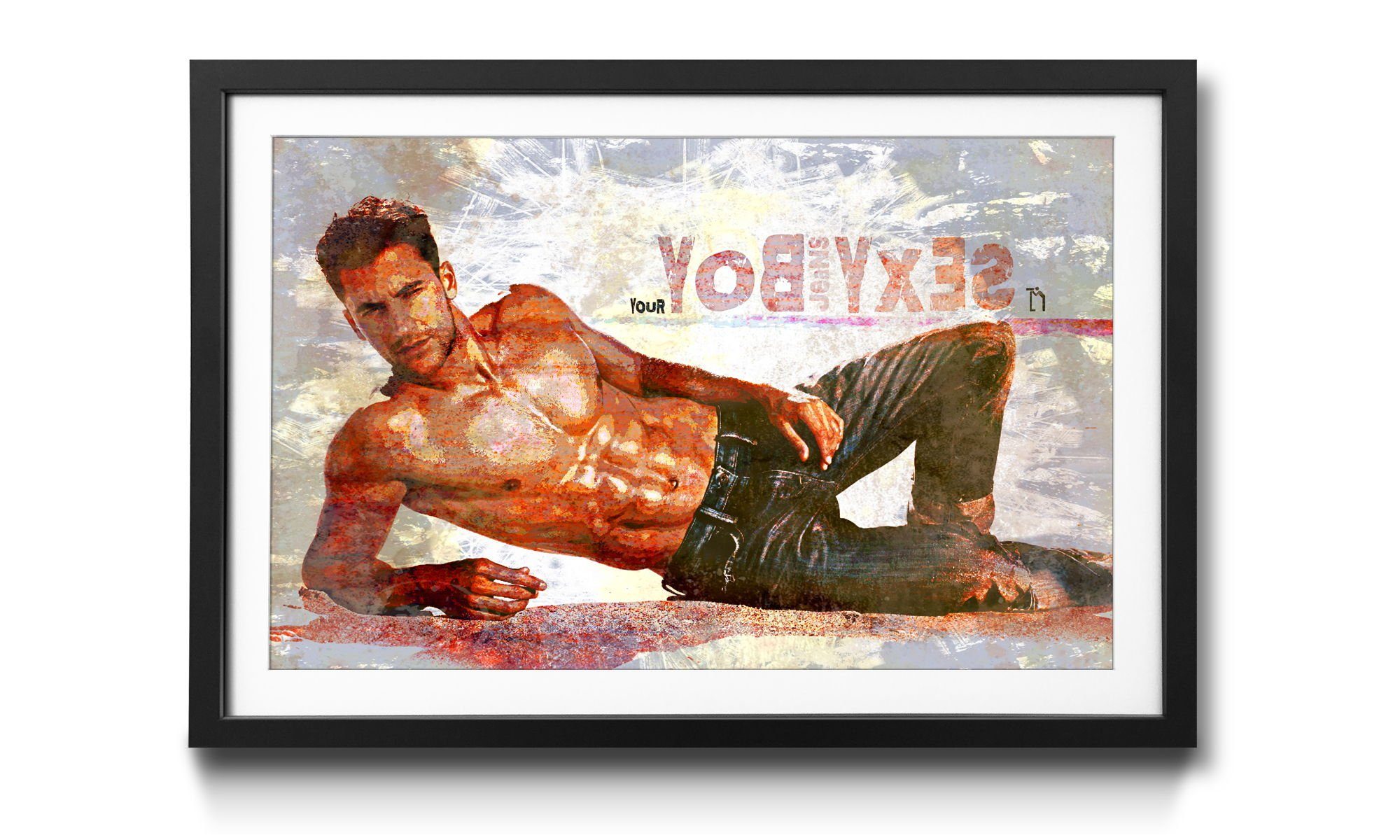 WandbilderXXL Bild mit Rahmen Sexy Boy, Erotik, Wandbild, in 4 Größen erhältlich