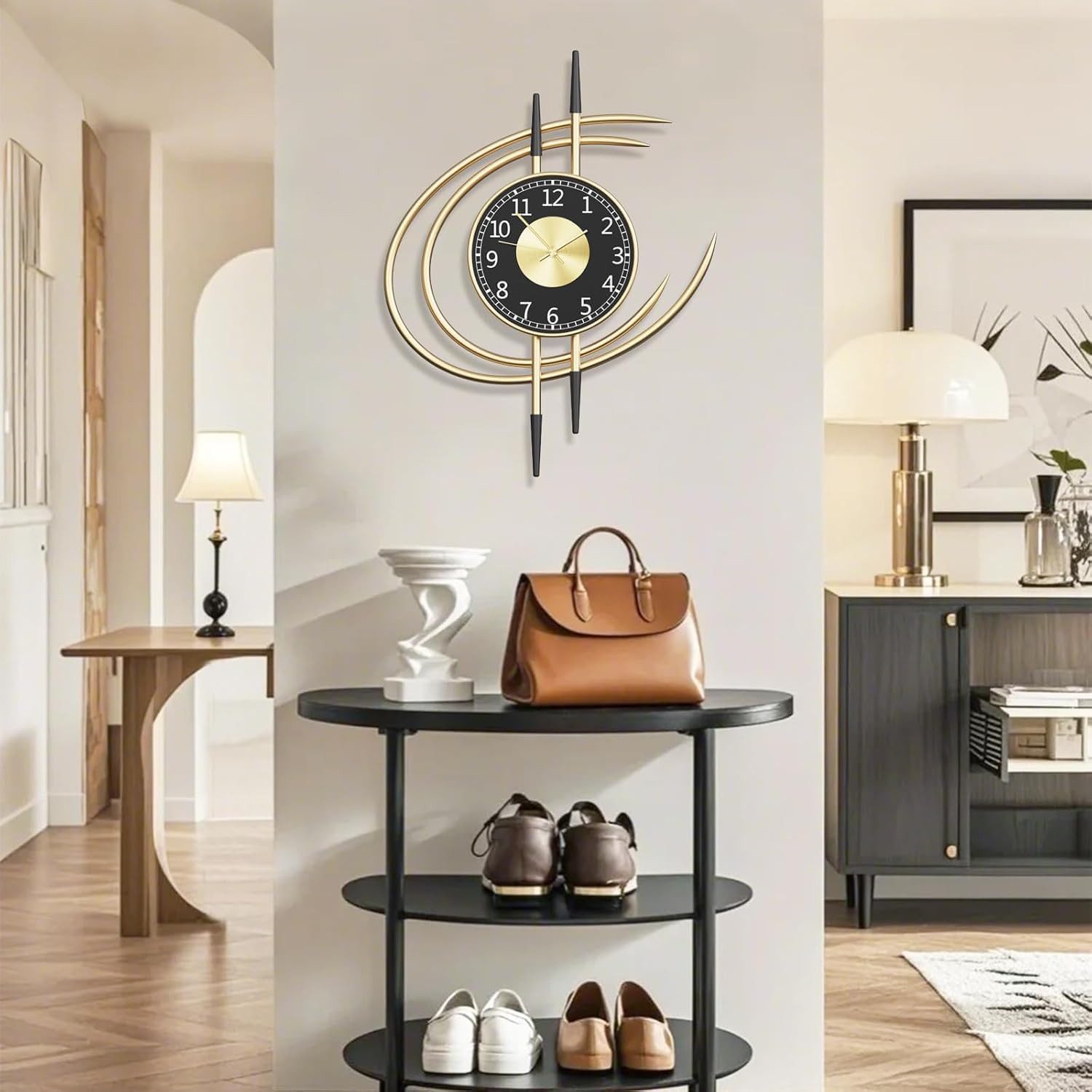 POPOLIC Wanduhr Leichte Luxus-Wanduhr, 54*41*4 Stumm Wohnzimmer Hotel Wandu günstig online kaufen