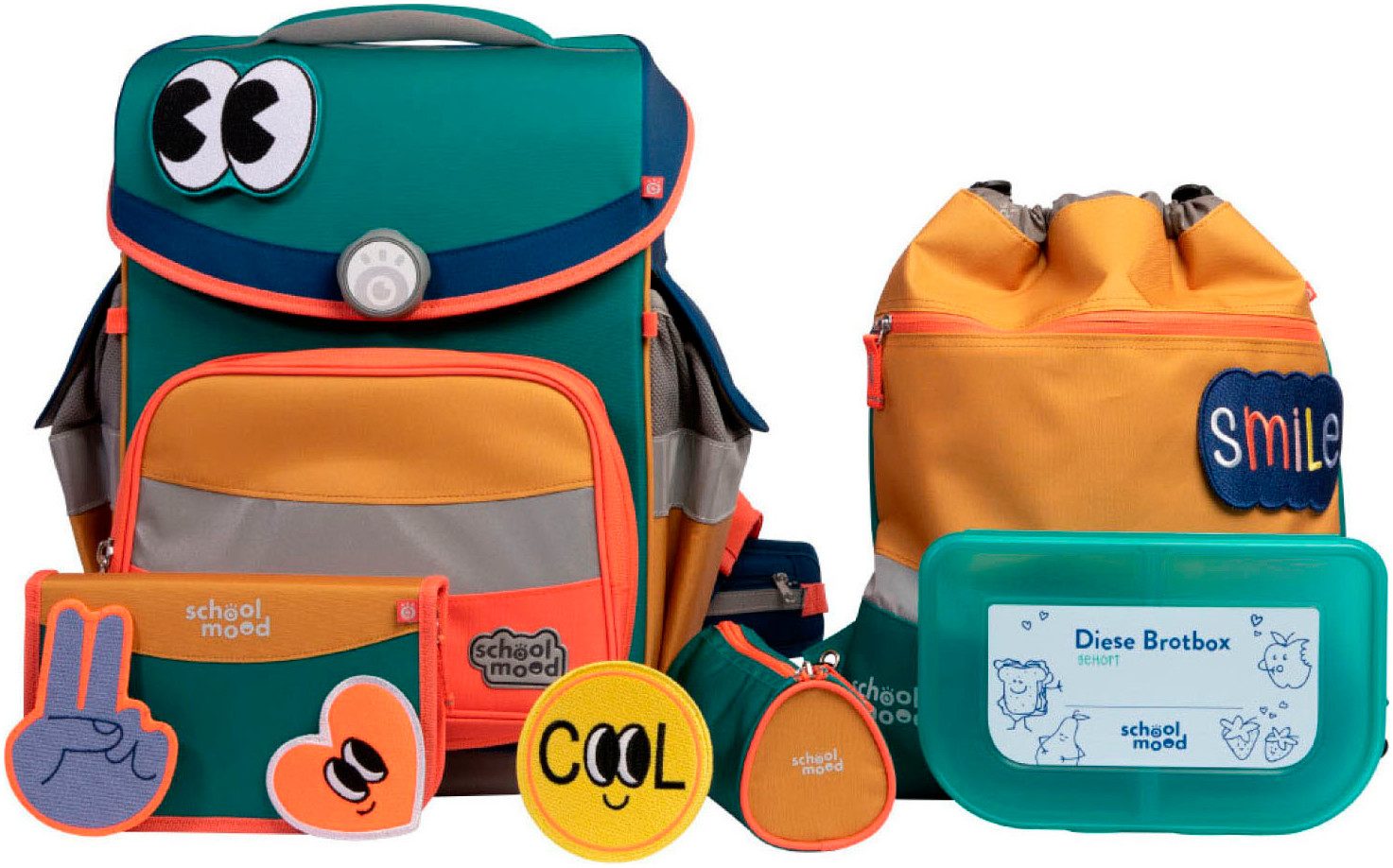 SCHOOL-MOOD® Schulranzen Timeless Pro (Set, 6-tlg)