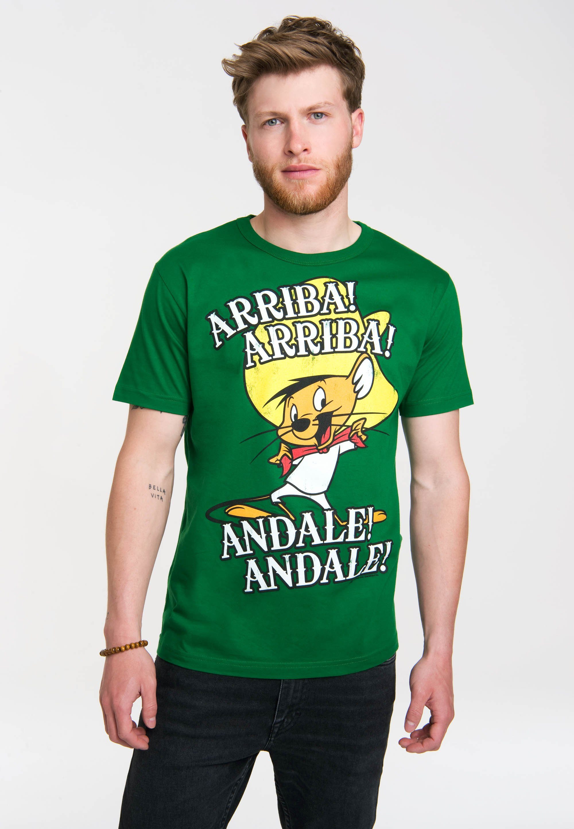 - mit T-Shirt Speedy Print Arriba! Gonzales Gonzales LOGOSHIRT grün Speedy -