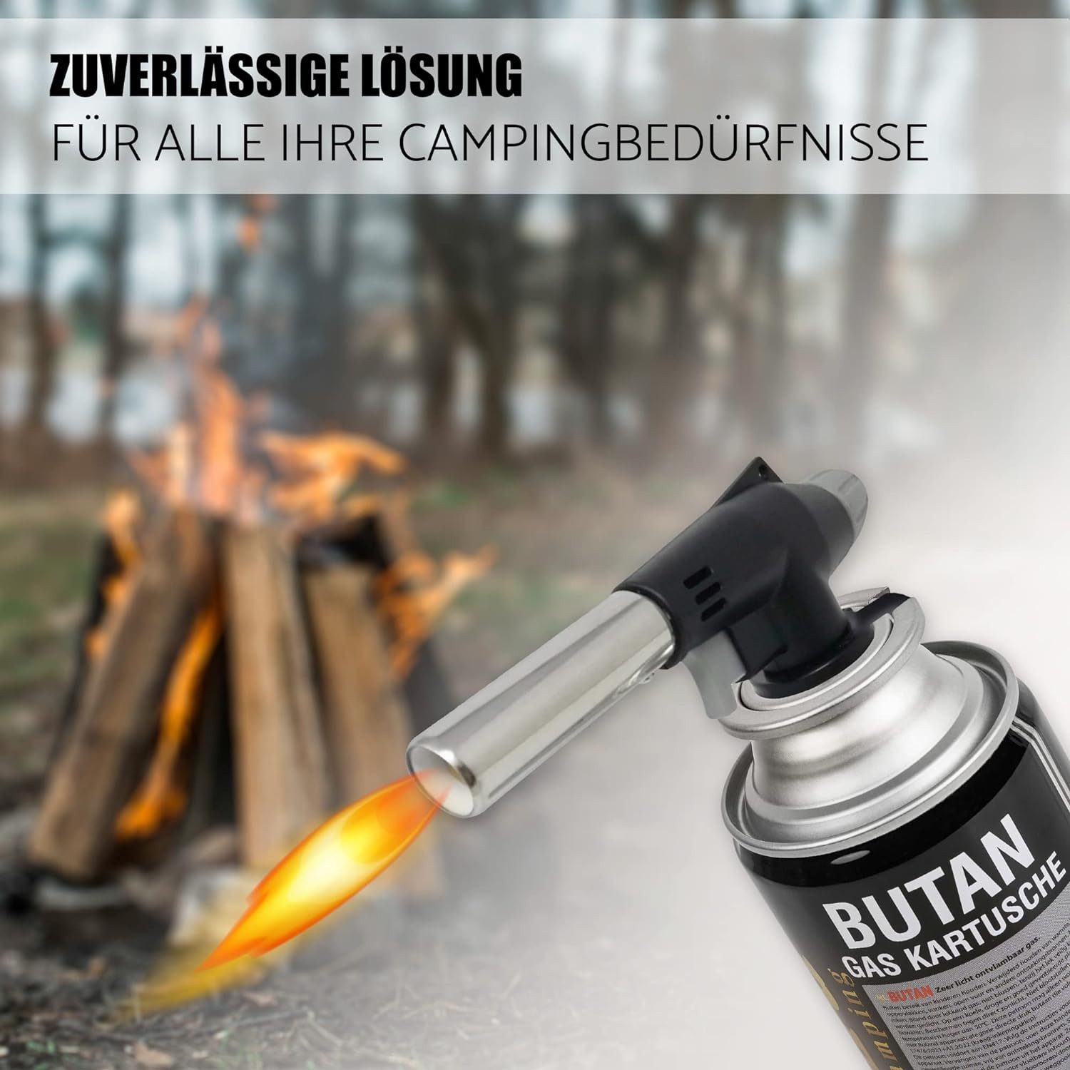 Greenpoint Flambierbrenner Gasbrenner - Flambierbrenner - Küchenbrenner - Creme Brulee Brenner, (mit 1-2-4 Gaskartuchen(227g), kompatibel mit Allen 227g Gaskartuschen mit Bajonettverschluss