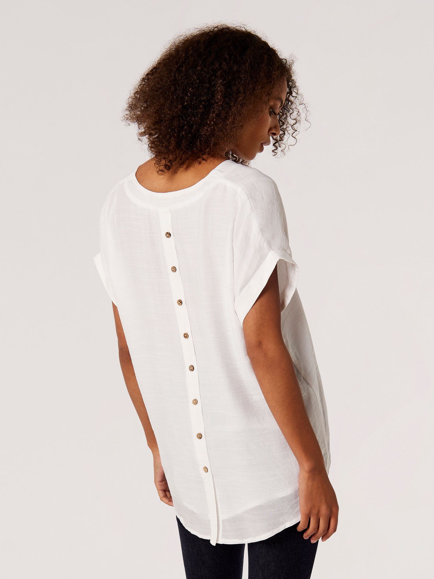 Apricot Klassische Bluse Slub Shimmer V/Nk günstig online kaufen