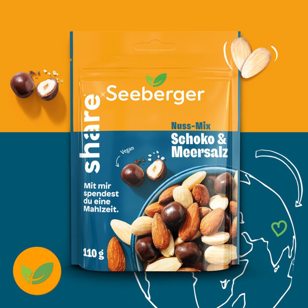 Seeberger Snacks Nüsse Seeberger Nuss-Mix Schoko & Meersalz - 6 x 110 g