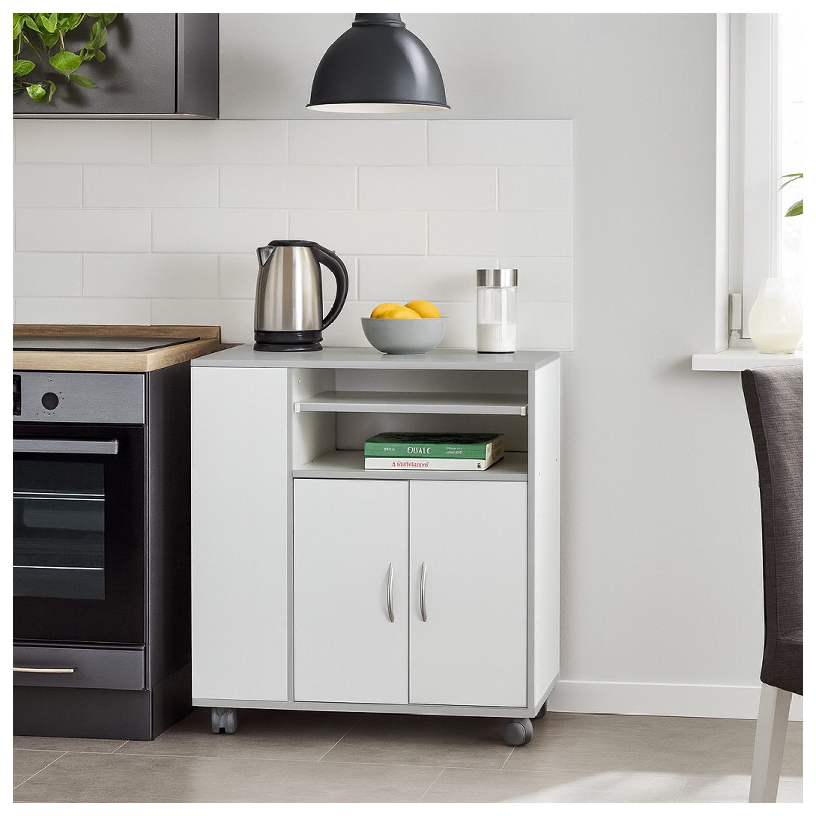 HTI-Living Hochschrank Küchenschrank Thekla Weiß/Silber (Stück, 1-St., 1 Kü günstig online kaufen