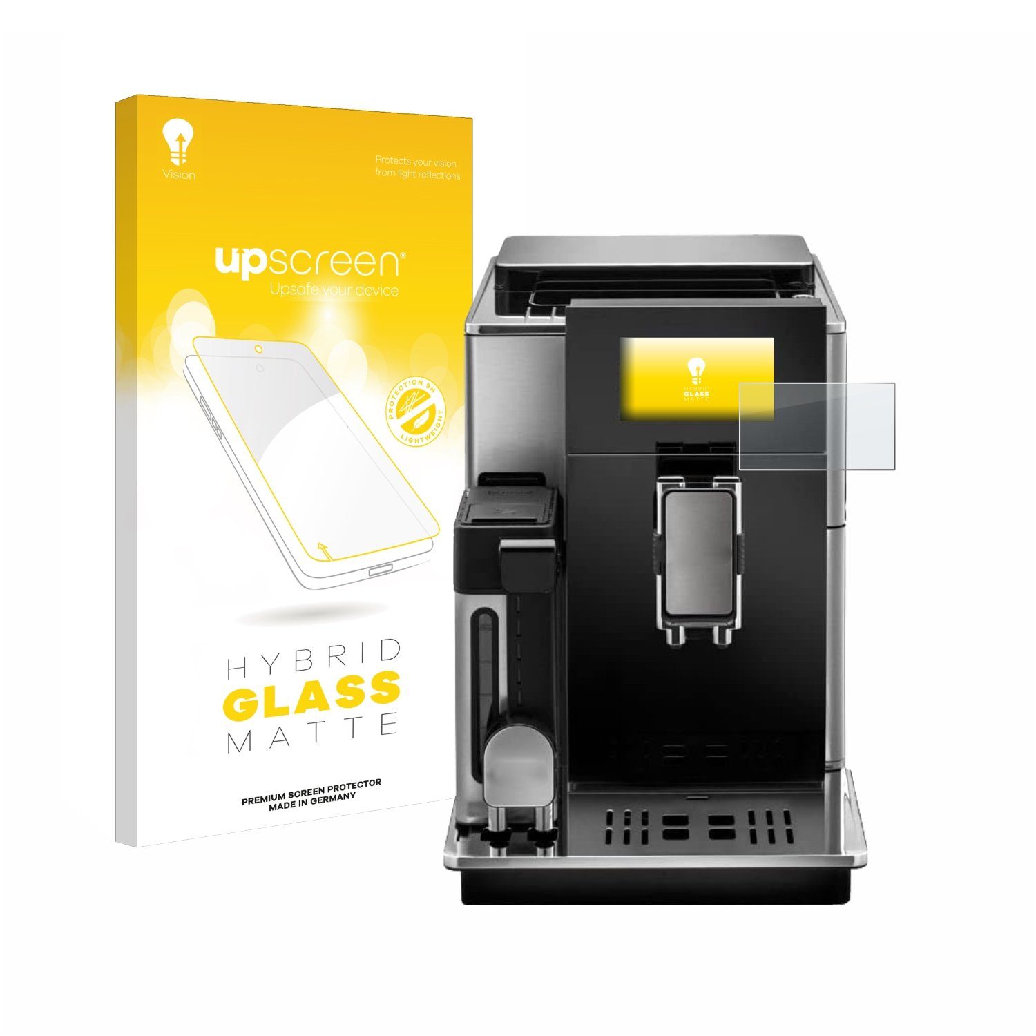 upscreen flexible Panzerglasfolie für DeLonghi Maestosa, Displayschutzglas, Schutzglas Glasfolie matt entspiegelt