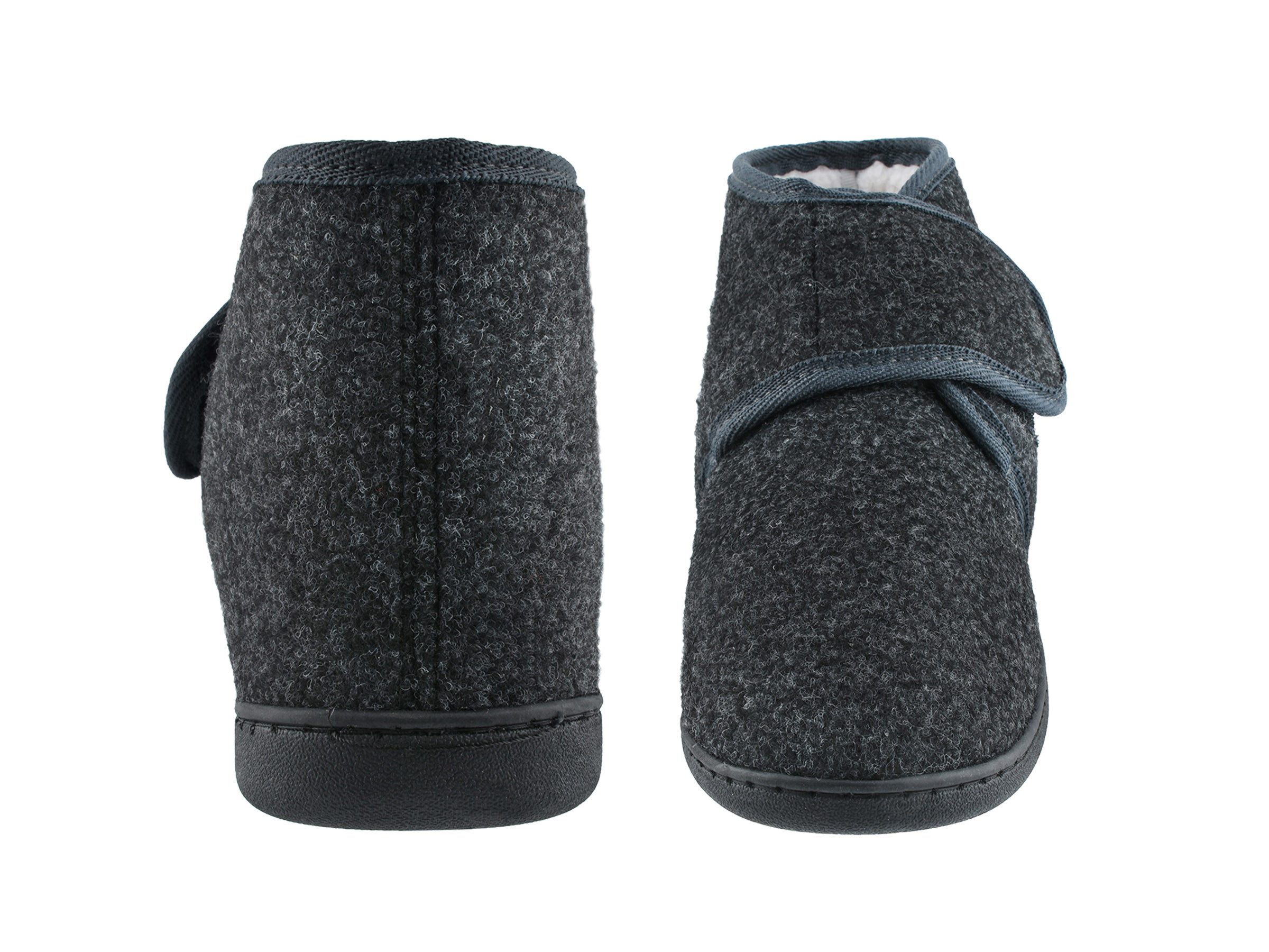 TIESTRA Damen Herren Winterhausschuhe, Warm Hausschuh (Memory Foam Sohle, flach geschnitten, 1-tlg) Kunststoffe mit Lammfell, breiter Fußbereich & Filzpantoffeln