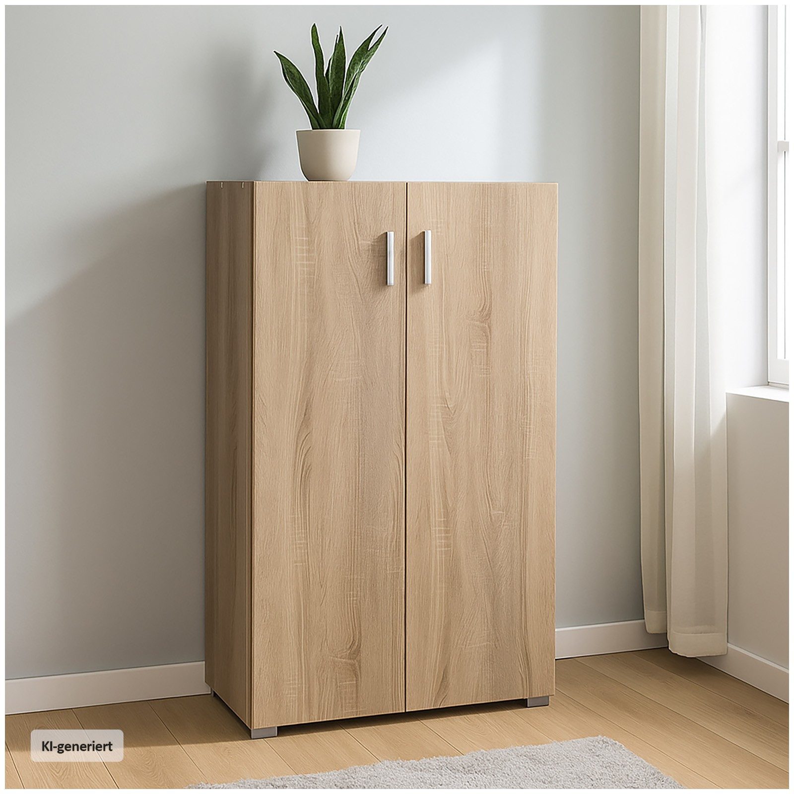 HTI-Living Kommode Kommode Thekla 2 türig Schrank Holzoptik (Stück, 1 St., 1 Kommode), Mehrzweckschrank 3 Fächer
