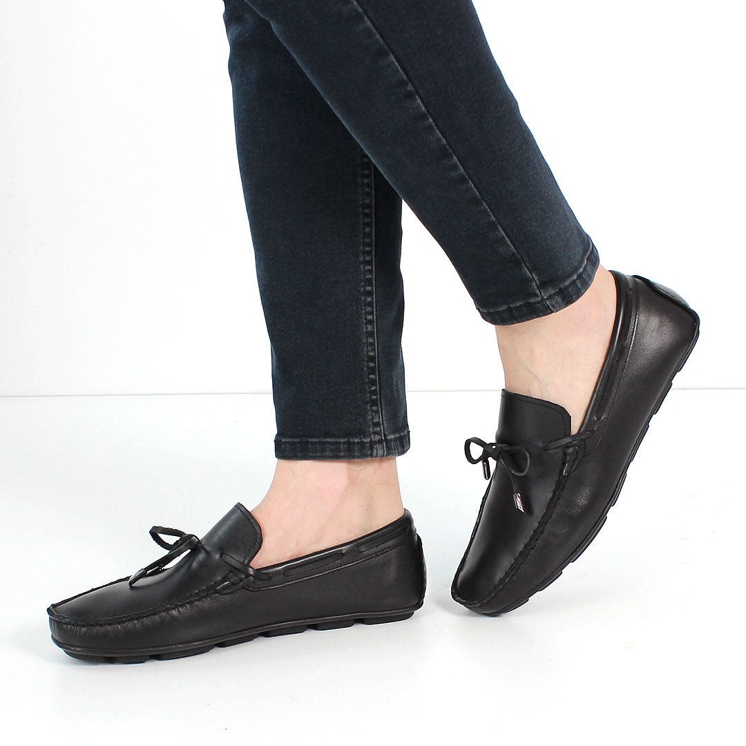 Celal Gültekin Herren Mokassins – Klassische Leder Loafer mit Schleife Loafer Herren Mokassins aus Leder mit Schleife