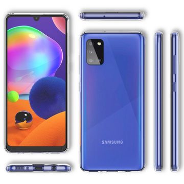 Nalia Smartphone-Hülle Samsung Galaxy A31, Klare Hybrid Hülle / Harte Rückseite / Kratzfest / Super Transparent