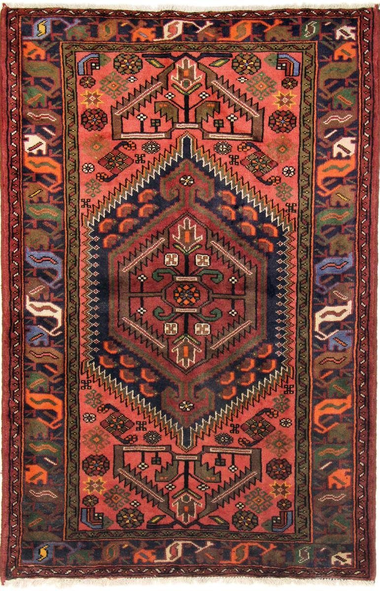Orientteppich Hamadan 129x189 Handgeknüpfter Orientteppich / Perserteppich, Nain Trading, rechteckig, Höhe: 8 mm