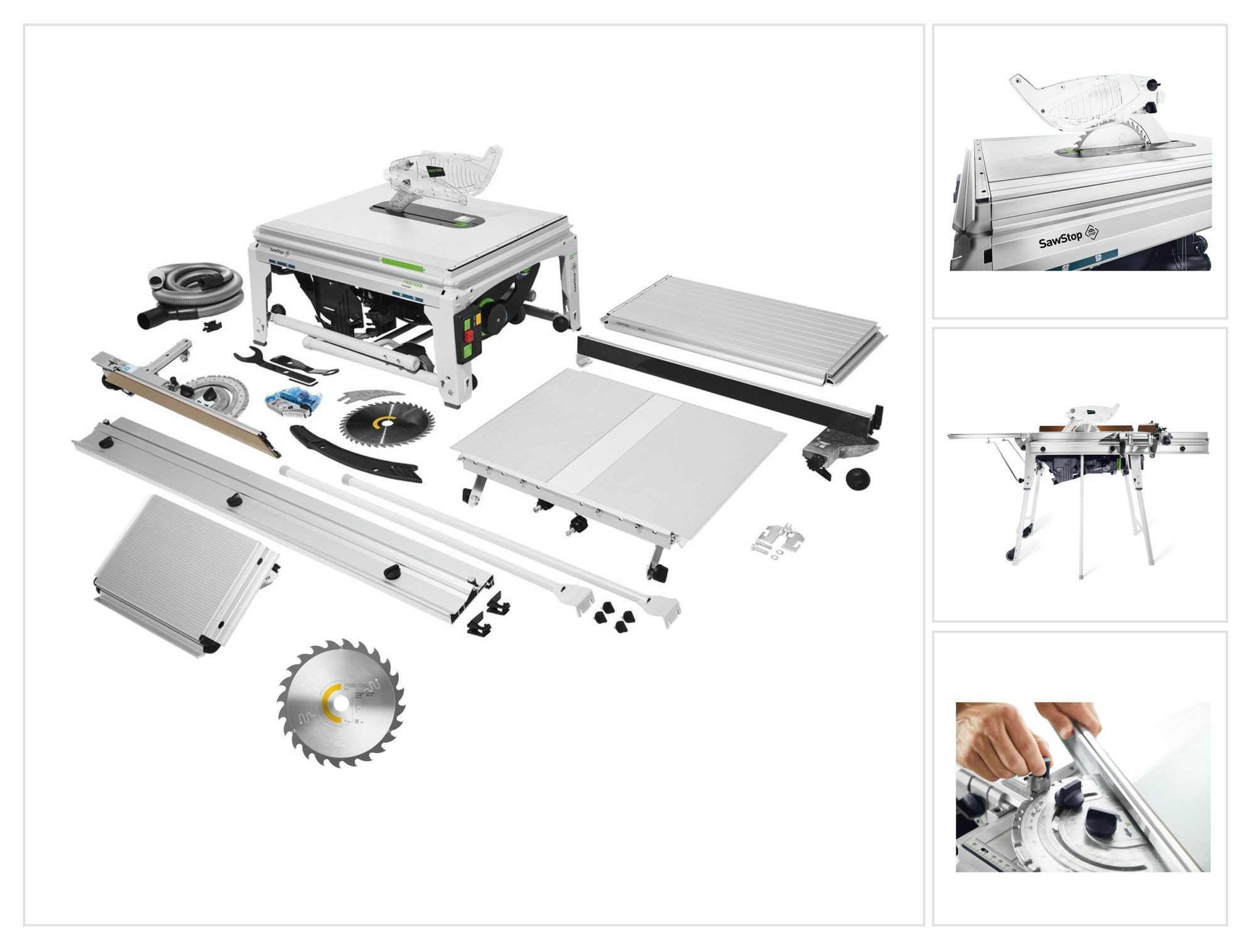 FESTOOL Tischkreissäge TKS 80 EBS Set Tischkreissäge 2200 Watt 254 mm (575828) + Panther