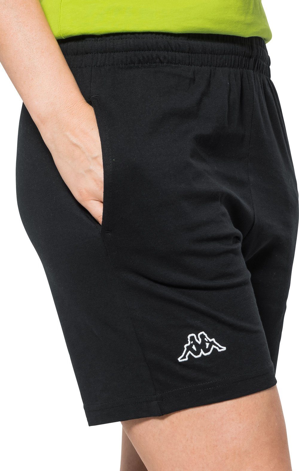 Kappa Shorts unisex, Baumwolle formstabiler schwarz aus
