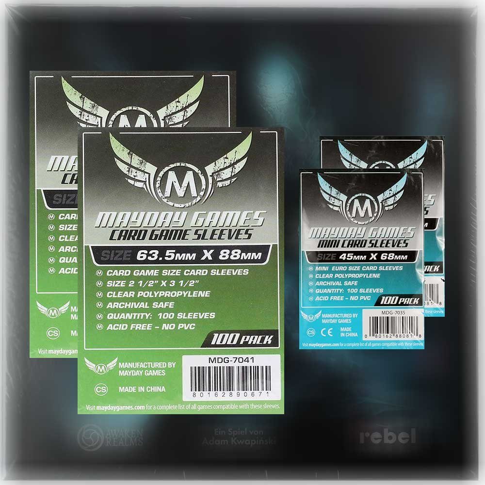 Mayday Games Spiel Standard Sleeves Hüllen 7035 + 7041 Vorteilspack für Nemesis