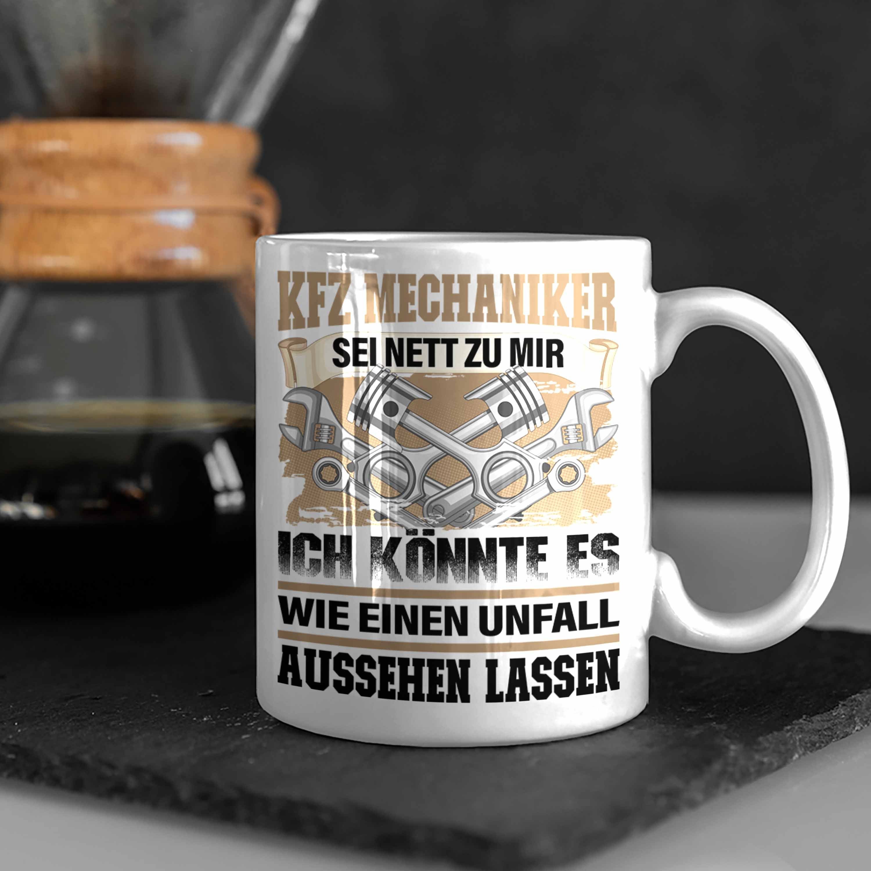 Weiss Trendation - Trendation Kö Tasse Lustig Geschenk Mechaniker Ich Tasse KFZ Männer Spruch