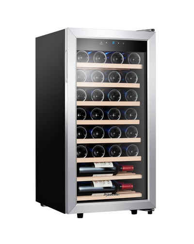 kalamera Weinkühlschrank KRC-86FCSS-W, für 28 Standardflaschen á 0,75l,Touch-Bedienfeld an der Glastür