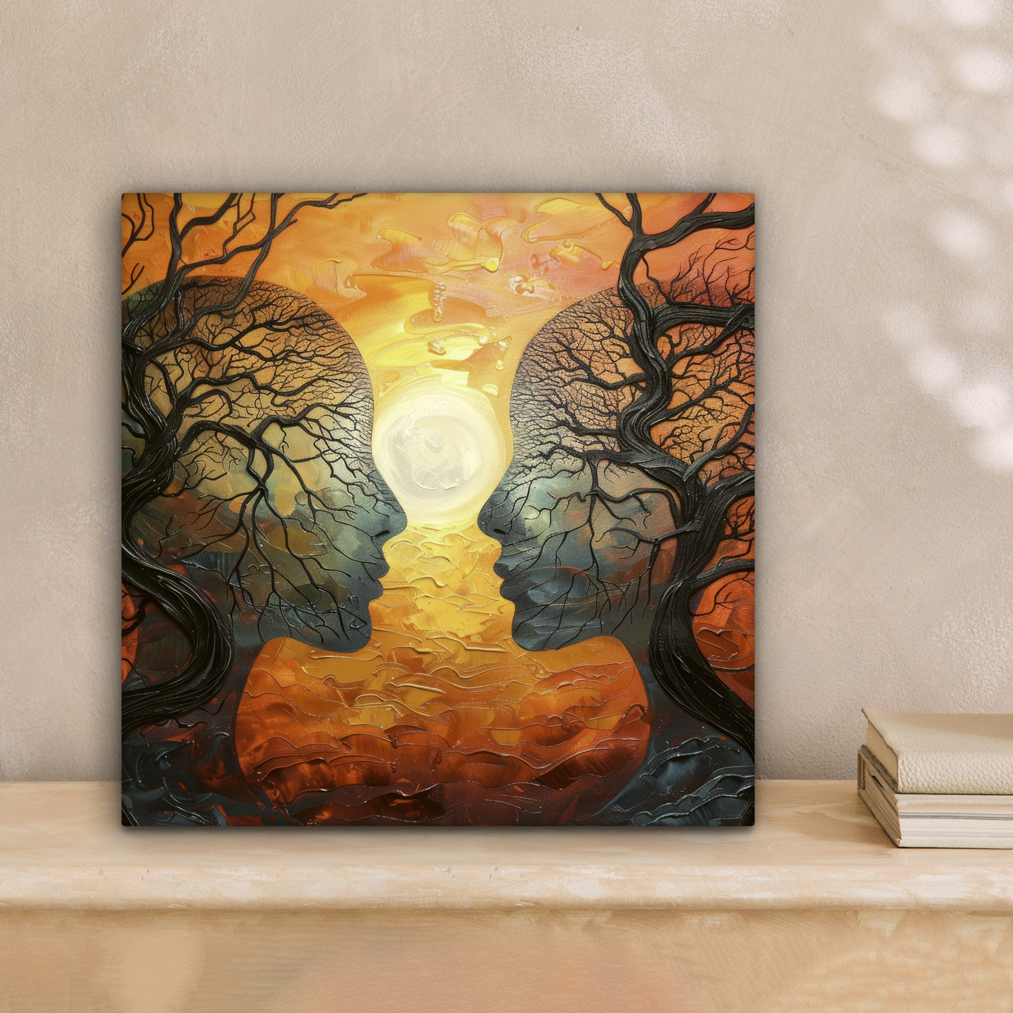OneMillionCanvasses® Leinwandbild Bäume - Gesichter - Sonne - Kunst, Fotodr günstig online kaufen