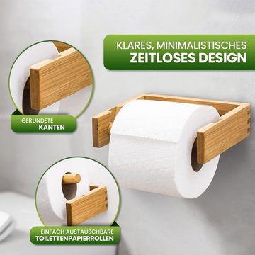 HEIMWERT Toilettenpapierhalter Toilettenpapierhalter Bambus