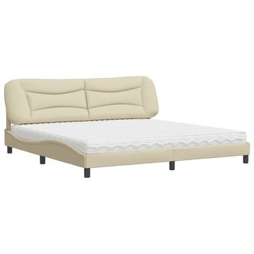 vidaXL Bett Bett mit Matratze Creme 200x200 cm Stoff