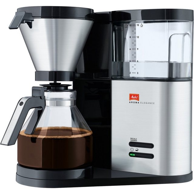 Melitta Filterkaffeemaschine AromaElegance, silber, 1×4