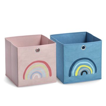 Zeller Present Aufbewahrungsbox Aufbewahrungsbox Vlies Blue Rainbow (Stück, 1 St., 1 Faltbox Motiv Regenbogen Blau), Kinderzimmerzubehör Ordnungsbox