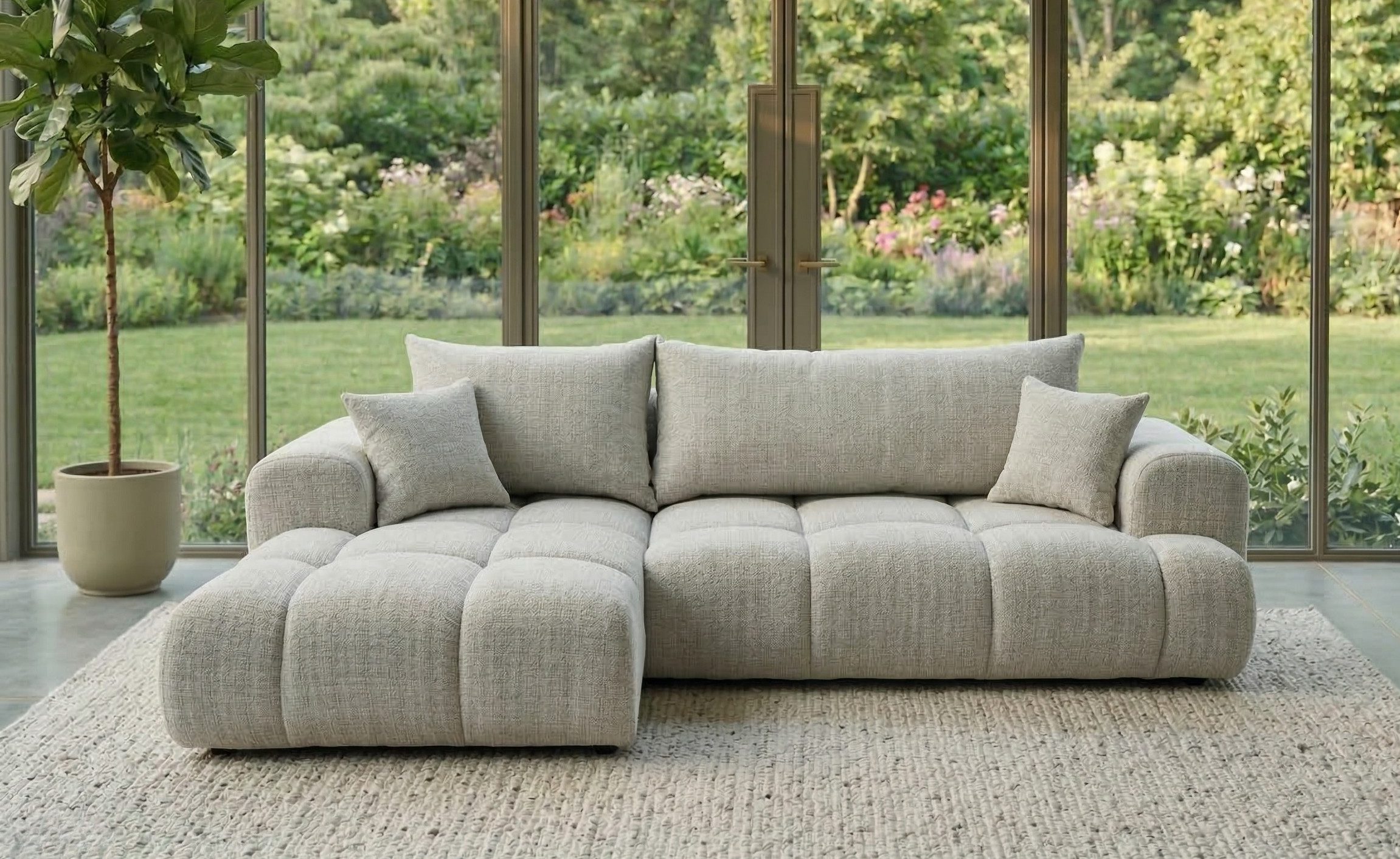 B&B Home Big-Sofa Sofa Vitton II mit Schlaffunktion L-Form mit Bettkasten, L-Form Couch rechts oder links