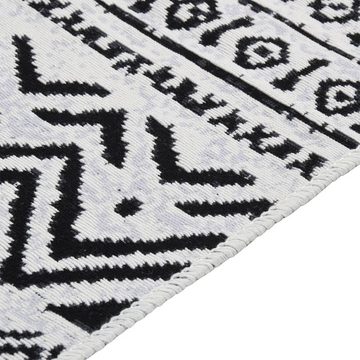 Teppich Schwarz und Weiß 120x180 cm Baumwolle, furnicato, Rechteckig