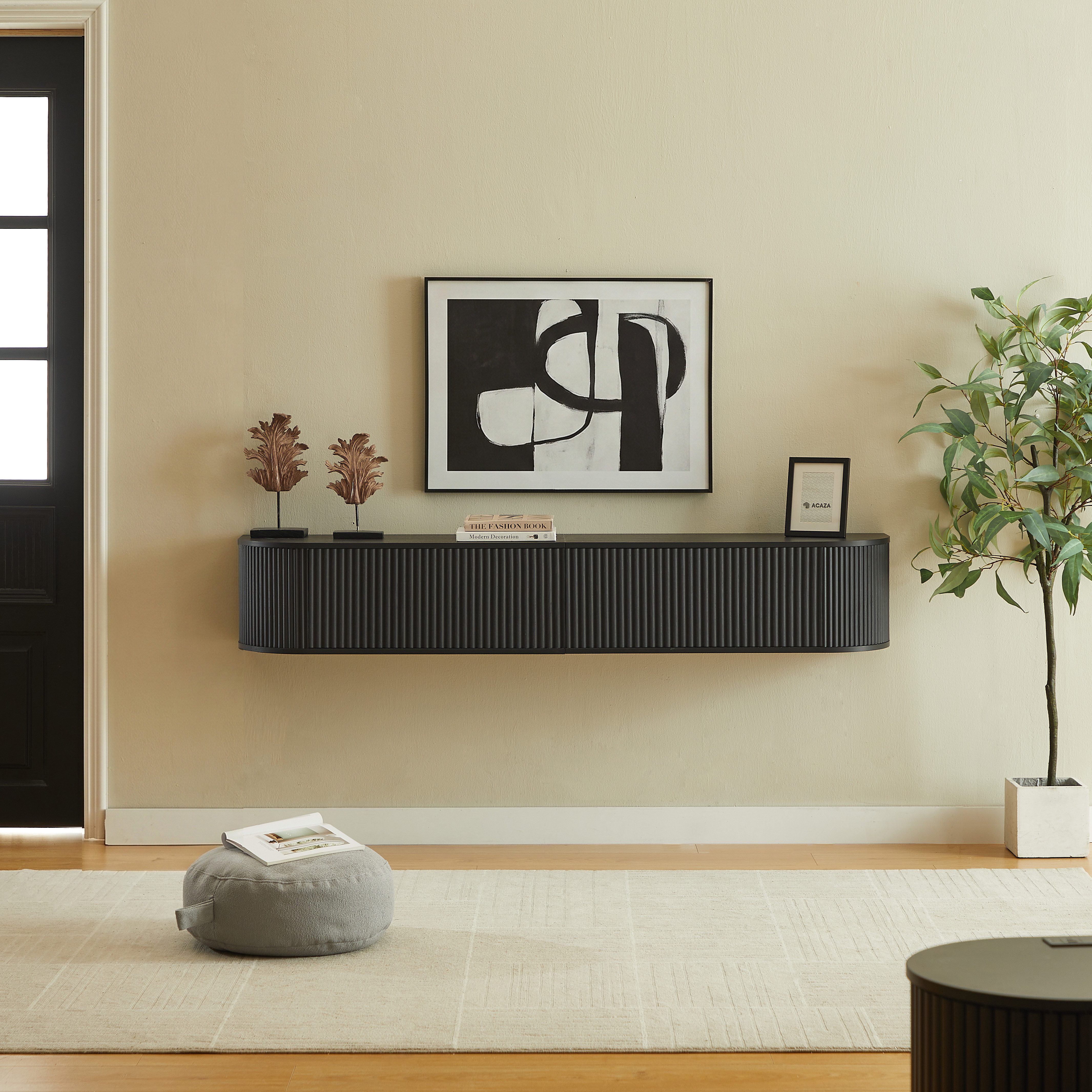 Fine Life Pro TV-Schrank Lowboard / TV‑Schrank / TV‑Lowboard mit Kabeldurchlass 180 cm, für Fernseher bis 80 Zoll, schwebend