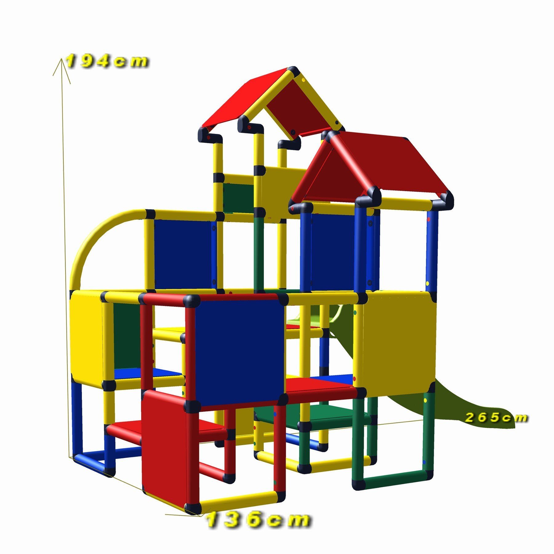 move and stic Kinderzimmer blau Motoriktrainer mit Rutsche, Kleinkinder Outdoor, Garten Kunststoff), das oder den Konstruktions-Spielset für gelb (aus für "Moritz" grün Klettergerüst UV-beständigem recyclebarem Indoor rot