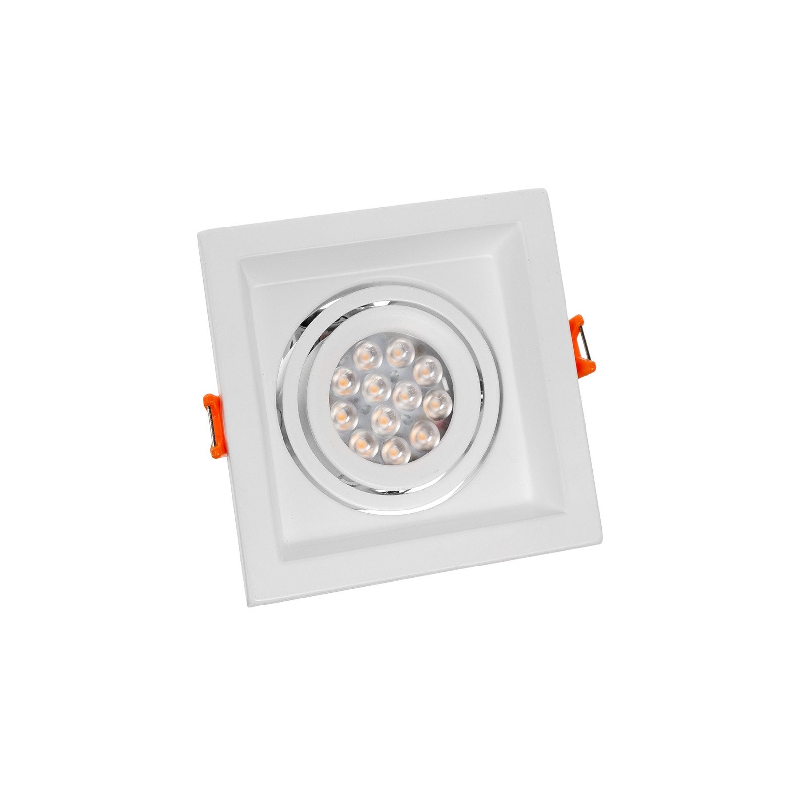Spectrum LED Einbaustrahler LED GU10 Einbaustrahler Downlight IP20 max.10W schwenkbar weiß eckig, Kein Leuchtmittel enthalten, Schwenkbar