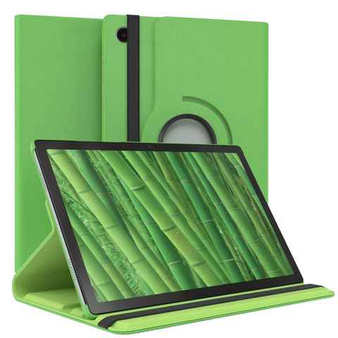 EAZY CASE Tablet-Hülle Rotation Case für Samsung Galaxy Tab A8 10.5 LTE 10,5 Zoll, Tabletcover Case Hardcover Flipcover zum Aufstellen Klapp-Case Grün