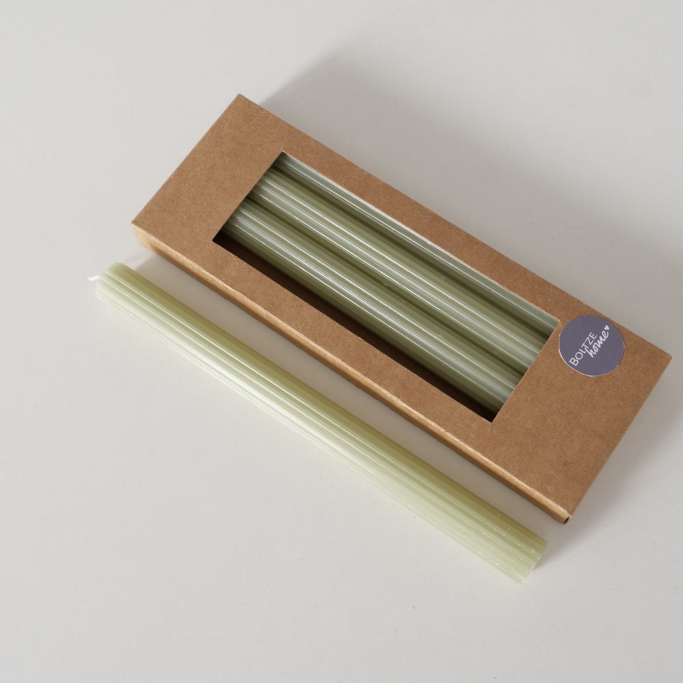 BOLTZE Tafelkerze Stabkerze Classic, 4-teilig, 25 cm hoch, Hellgrün (1-tlg) günstig online kaufen