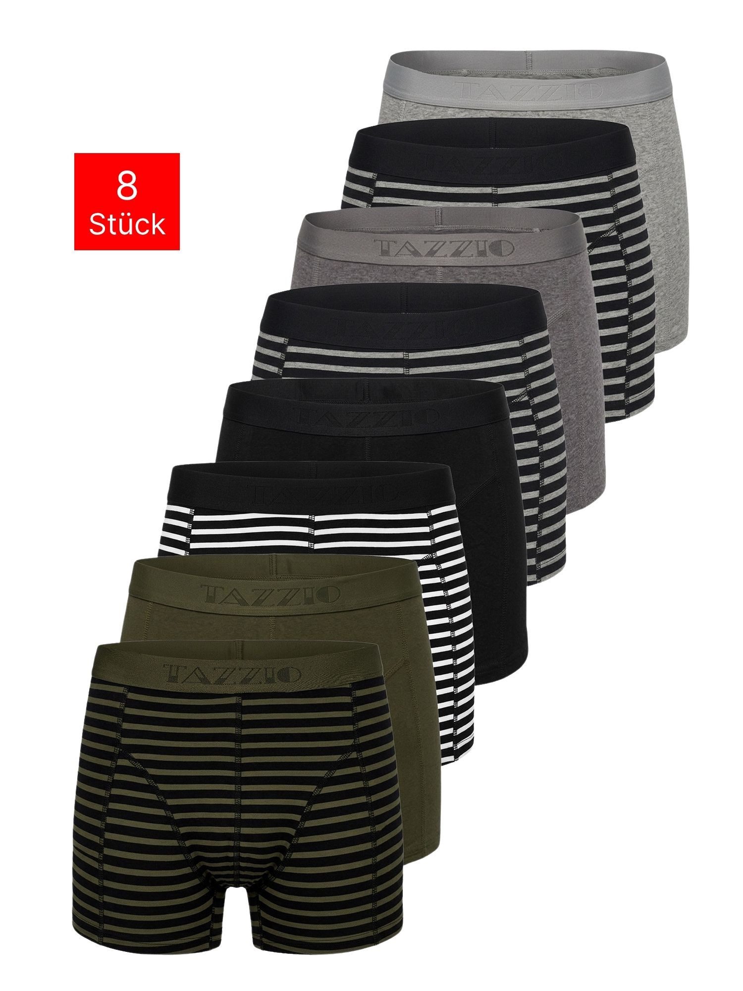 Tazzio Boxershorts 8er SET (Packung, 8-St., 8er-Pack) Unterwäsche Unterhosen Männer Retroshorts