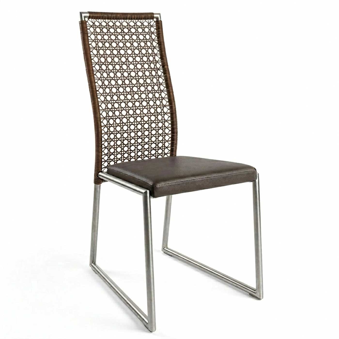 Okazi Kufenstuhl Okazi Tiffany Ambiente Edelstahl cafe/dunkelbraun Echtleder (Einzelstuhl, 1 St), Gestell aus Edelstahl - Top-Qualität direkt vom Hersteller