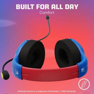 pdp AIRLITE Stereo MARIO Gaming-Headset (Erlebe immersives Gaming mit klarem Sound und bequemer Passform., Noise Cancelling Microphone, Lightweight, Soft Komfort On Ear)