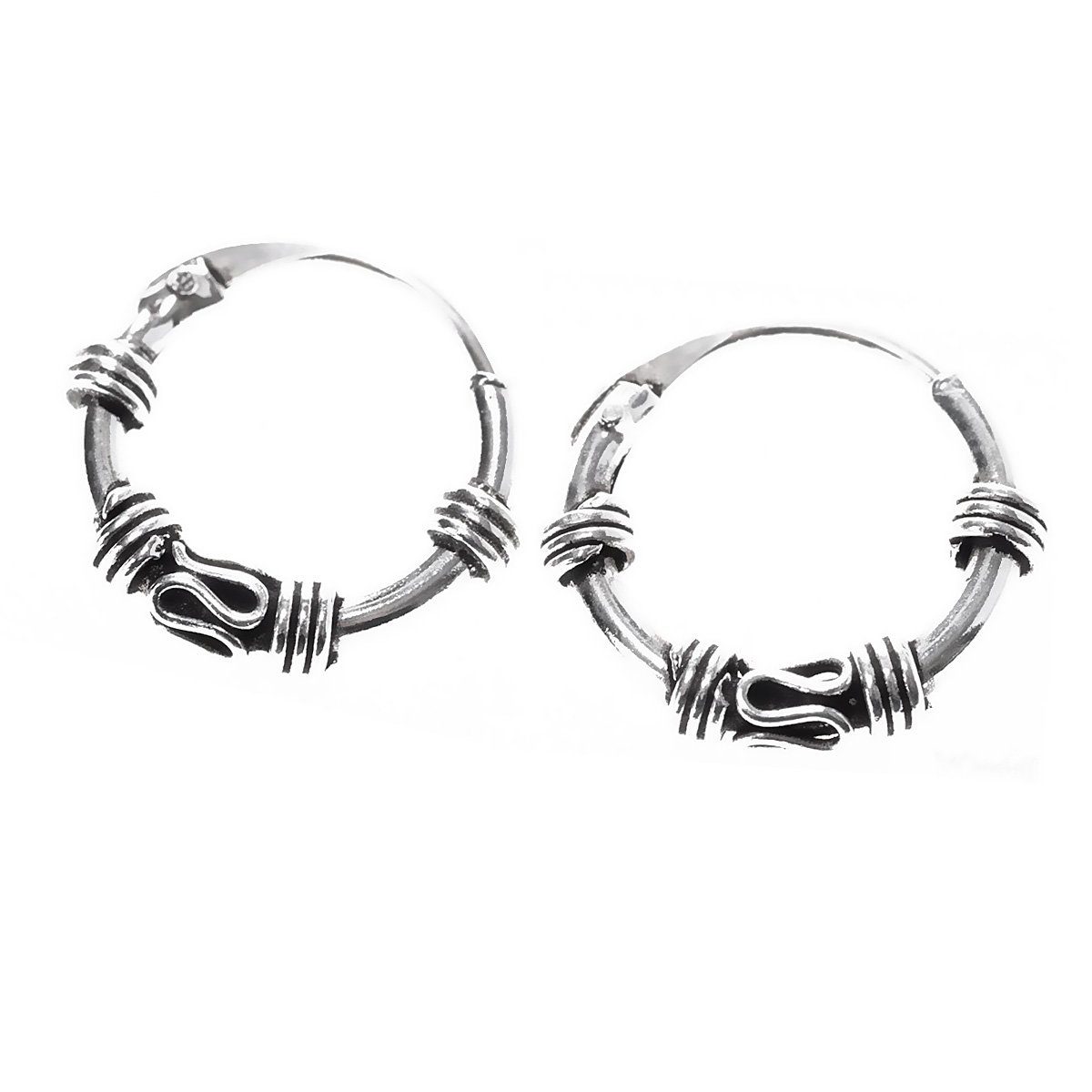 Paar Creolen Paar 925 Sterling Silber Keltische Celtic Bali Kle