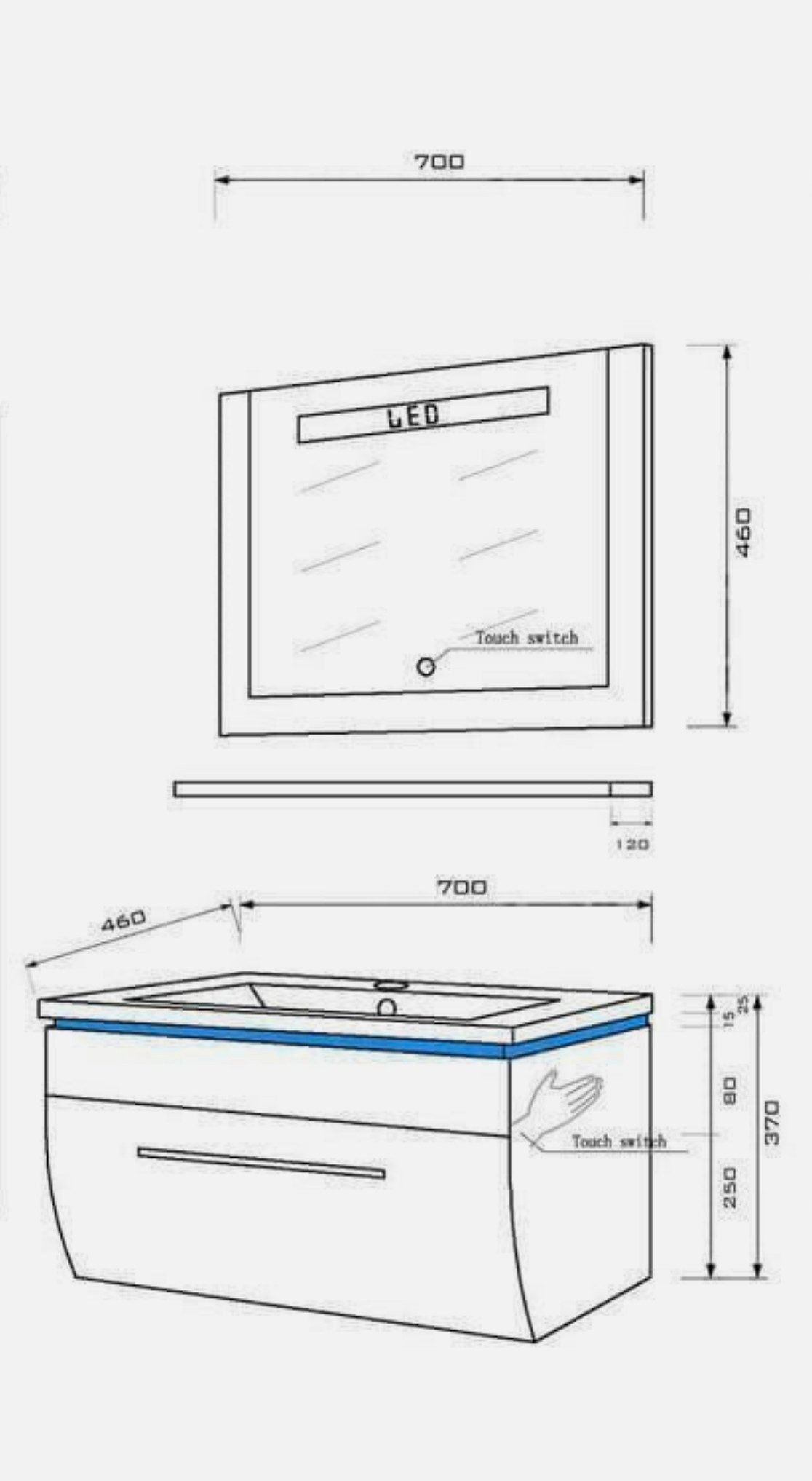 Homeline Badmöbel-Set Badmöbel Set Weiß Hochglanz lackiert LED System tausc günstig online kaufen