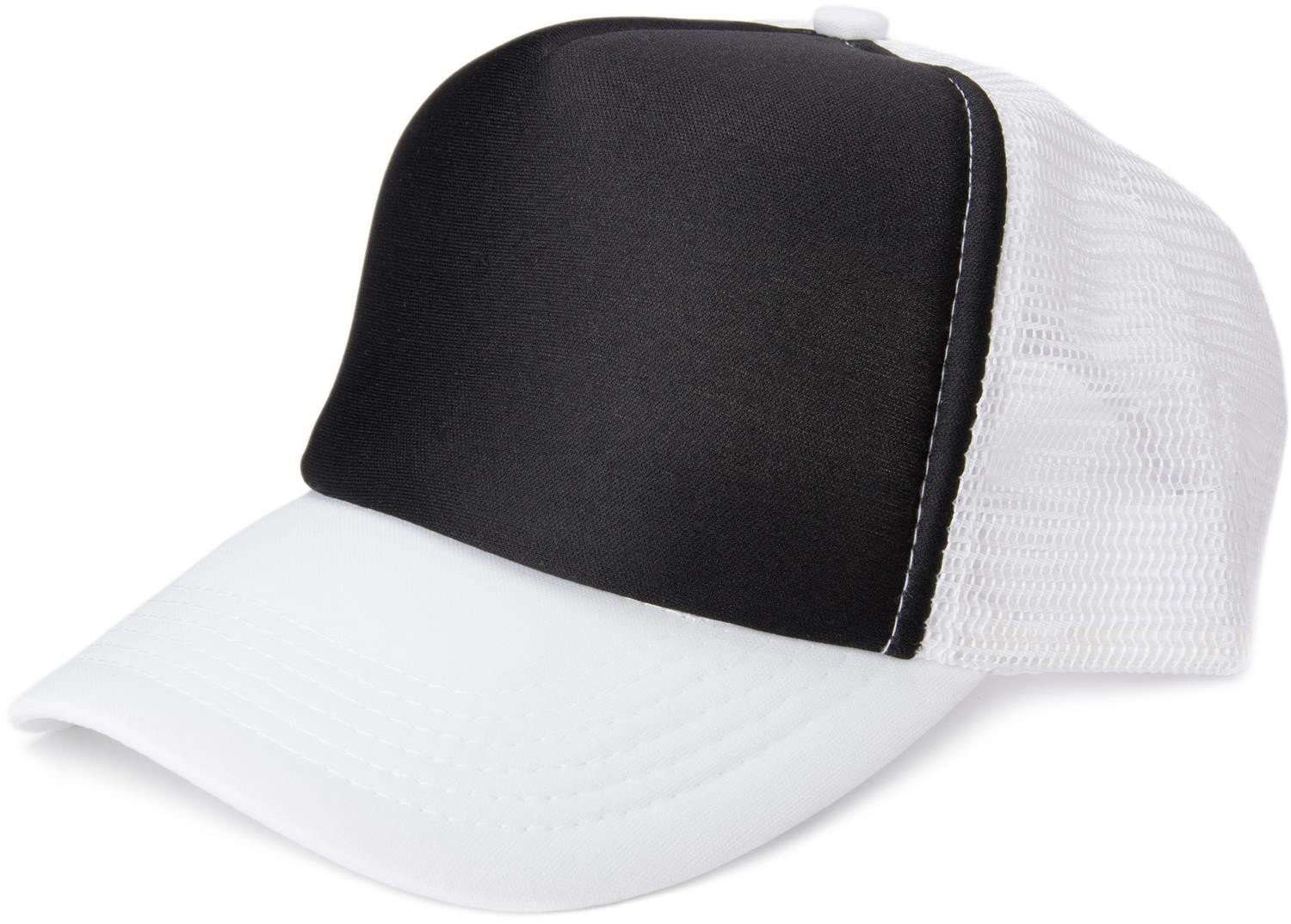 Cap Trucker styleBREAKER Cap Schwarz-Weiß (1-St) 5-Panel Mesh