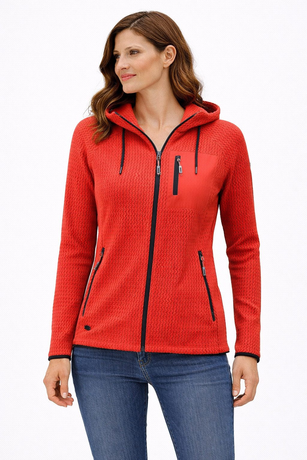 LPO Kapuzenfleecejacke WEYA CS Midlayer, Funktionsjacke Zig-Zag Airfleece