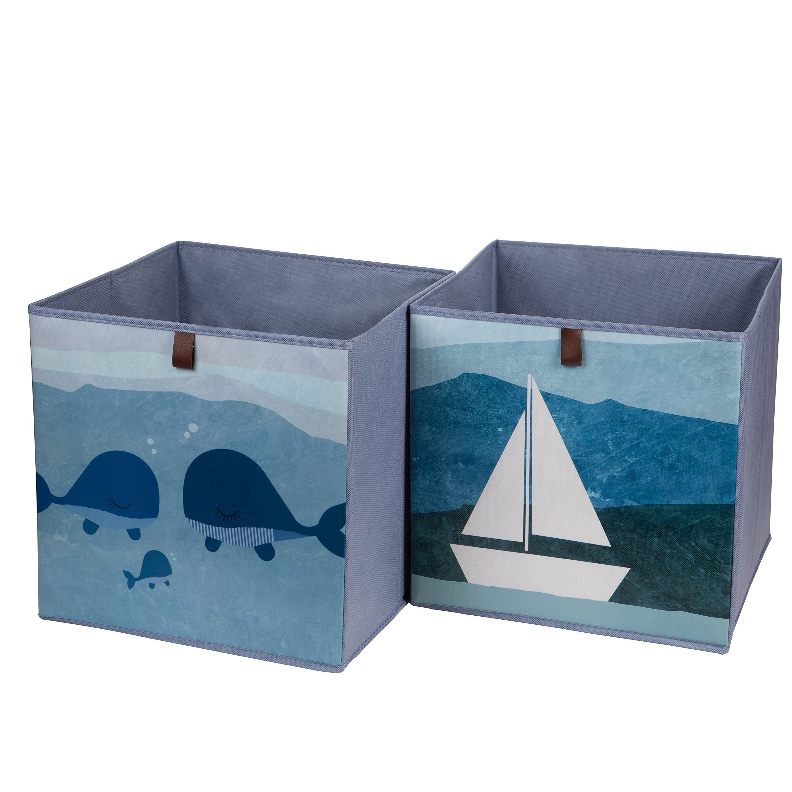 Centi Aufbewahrungsbox Faltbare Aufbewahrungsbox grau Vorderseite abwischbar (2er-Set)