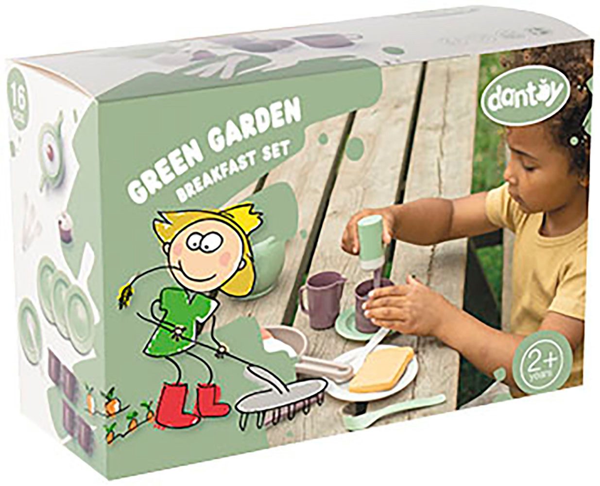 dantoy Spielgeschirr Green Garden Frühstück Set, günstig online kaufen