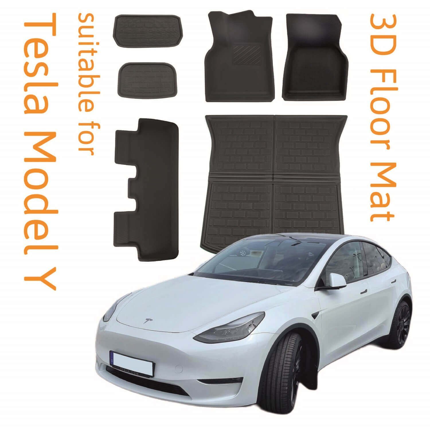 2befair Gummimatten Fußraum vorne für das Tesla Model 3