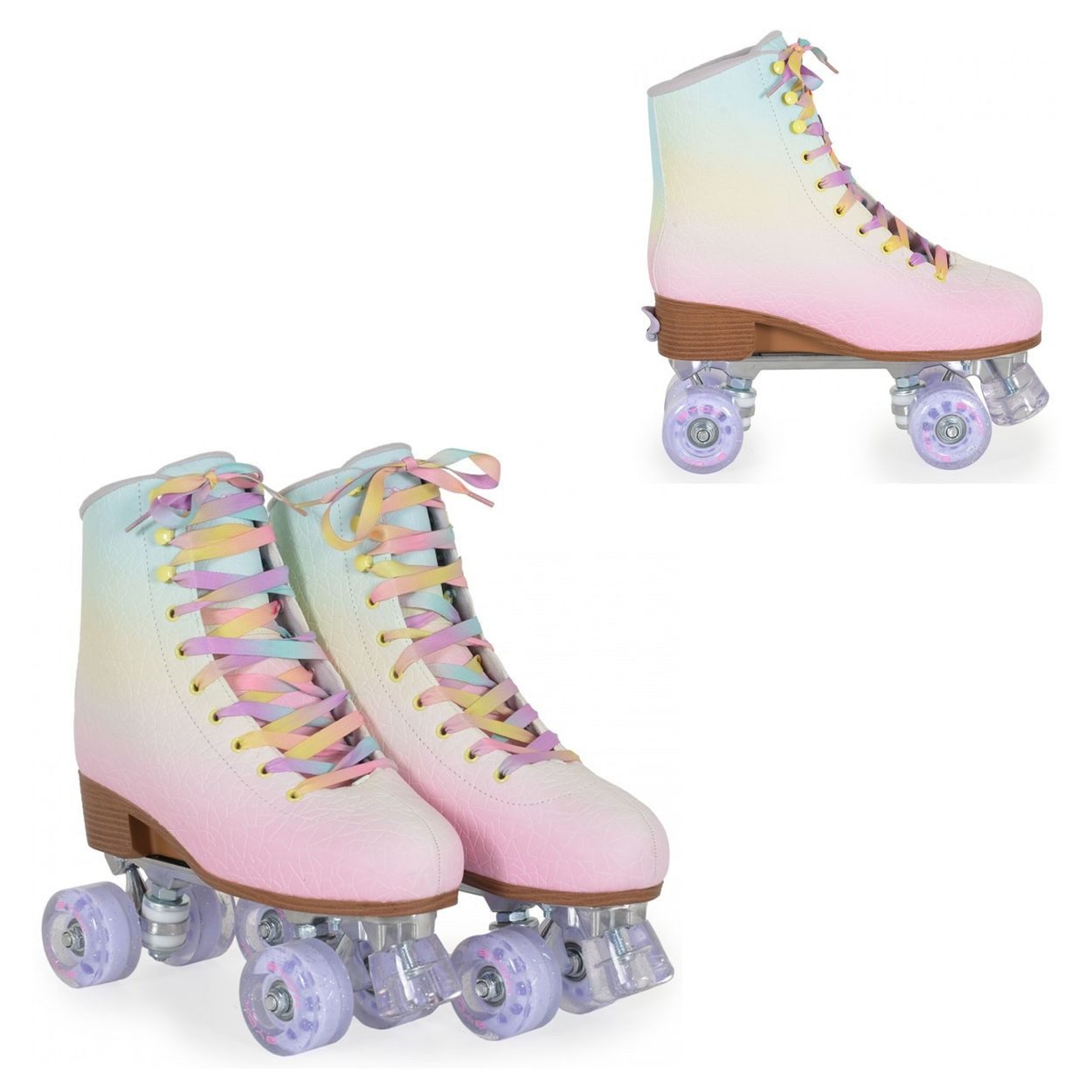 Byox Rollschuhe Euphoria, ABEC-5 Lager, Bremse, Tragetasche, Glitzerrollen, Aluminium-Sockel