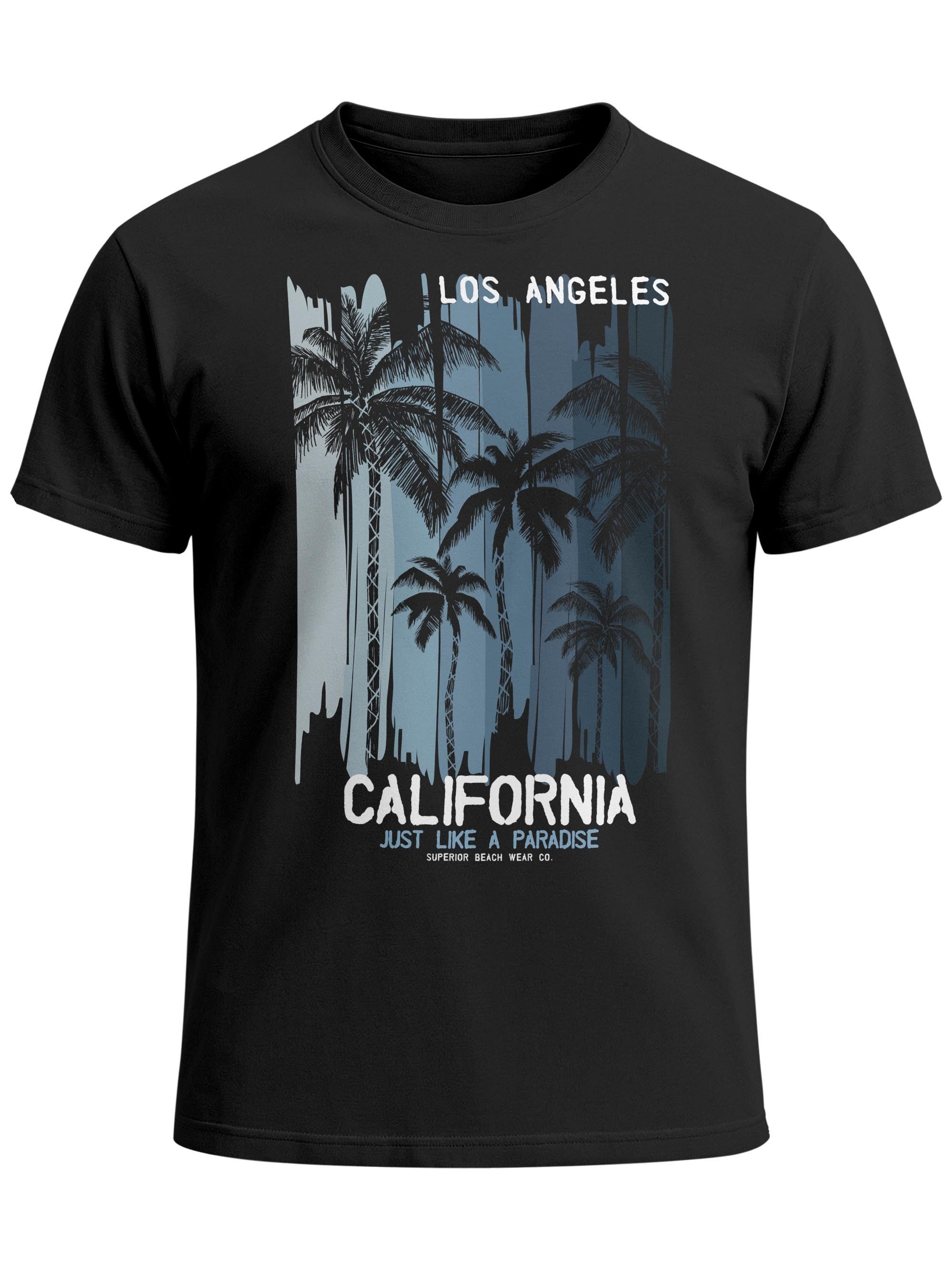 Neverless Print-Shirt Neverless® Herren T-Shirt Los Angeles California USA Sommer Bedruckt mit Print